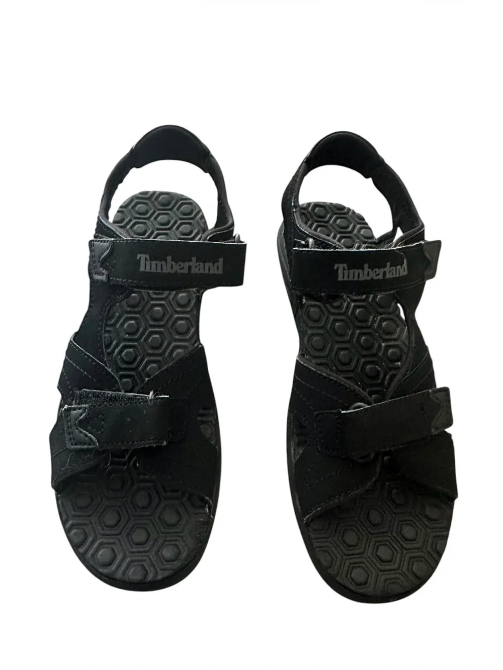Timberland Kids Black Hook-and-Loop Sport Sandals